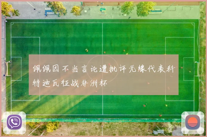 佩佩因不当言论遭批评无缘代表科特迪瓦征战非洲杯